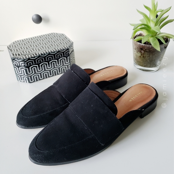 Halogen Shoes - Halogen | "Violet" Suede Flat Slip-On Mule